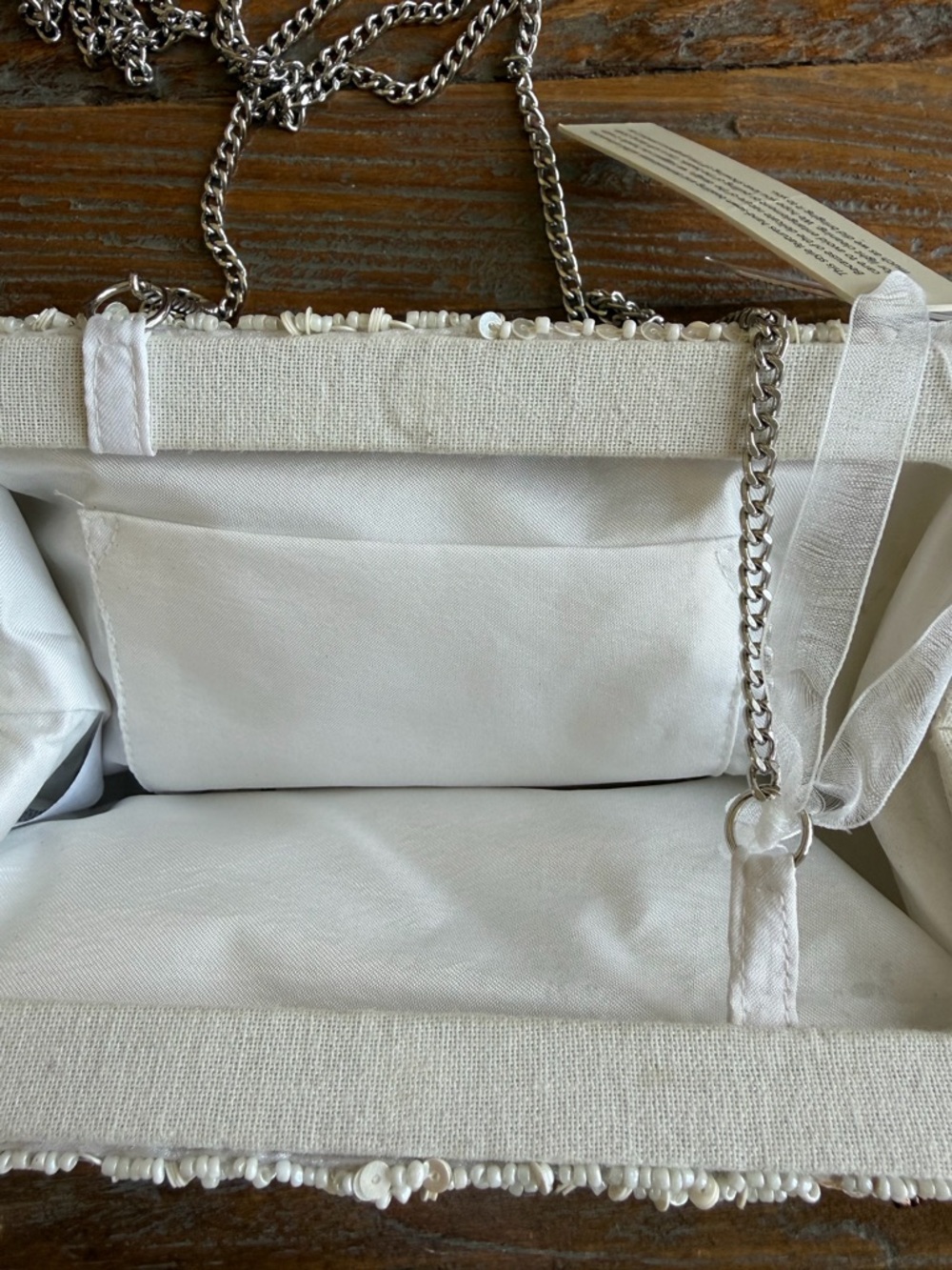 Beaded Pineapple Motif Clutch/Crossbody Bag - Green & White - Picture 11 of 15